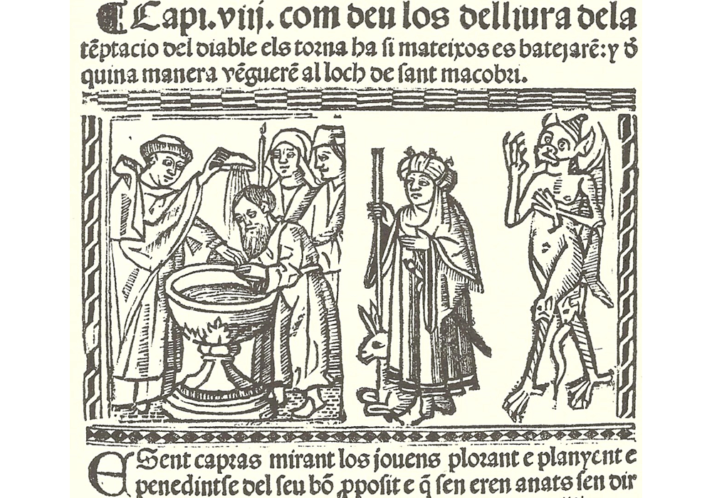 Vida san Honorat Arlés-Joffre-Incunabula & Ancient Books-facsimile book-Vicent García Editores-2 Conversion Baptism